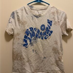 abercrombie kids Cream and Blue Tie-Dye Tee